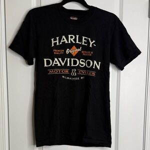 Harley-Davidson Black and Orange Graphic Tee